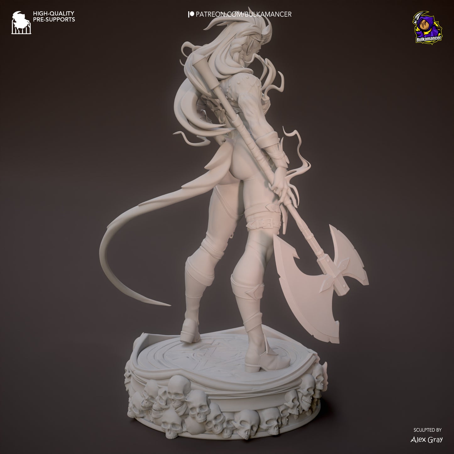 Karlach | 11.5-Inch Resin Model Kit | BG3 Baldur's Gate Tiefling Warrior