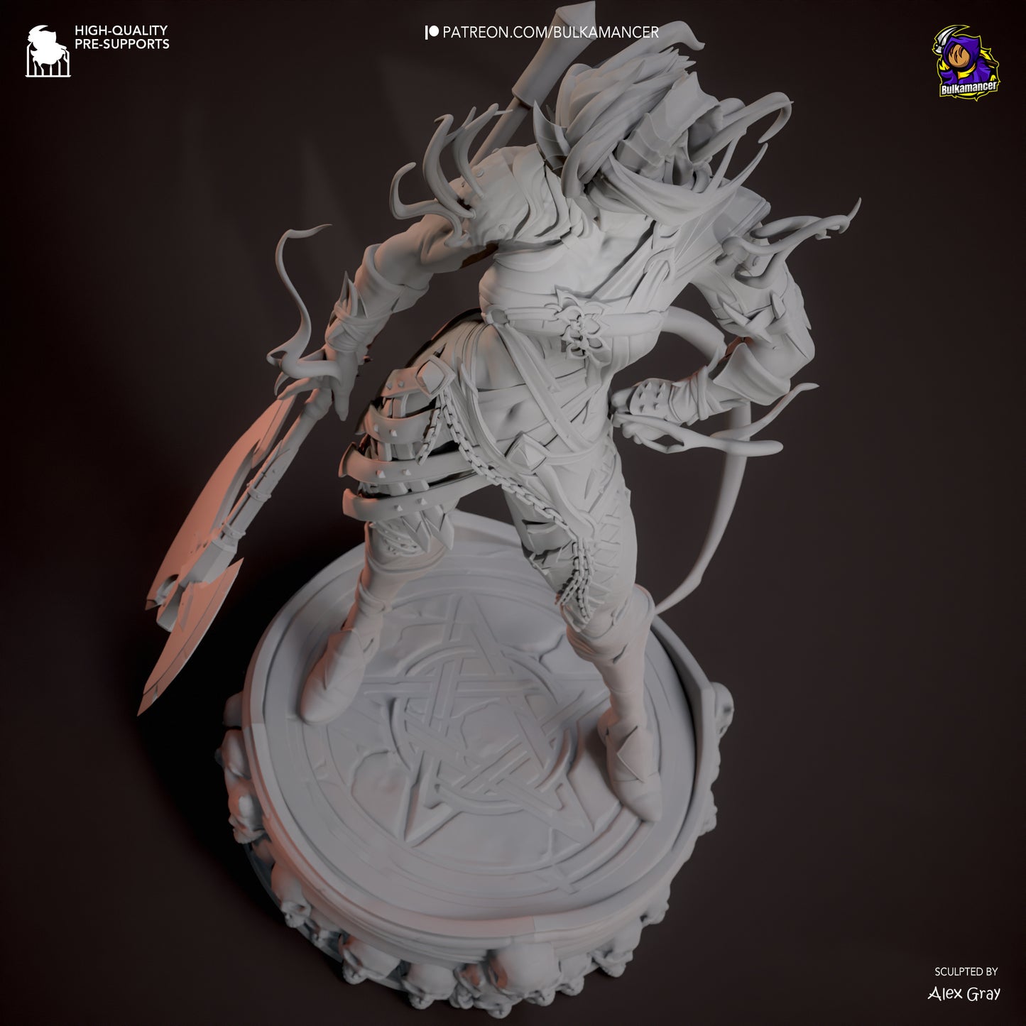 Karlach | 11.5-Inch Resin Model Kit | BG3 Baldur's Gate Tiefling Warrior
