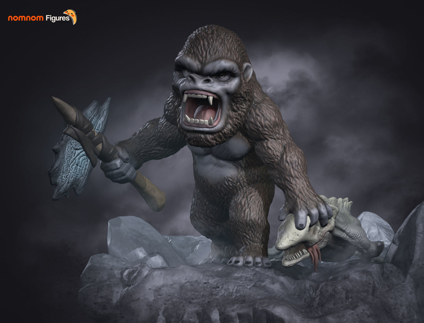 Chibi King Kong vs. Godzilla | 4-Inch  Resin Model Kit | DIY Chibi Kaiju Face-Off