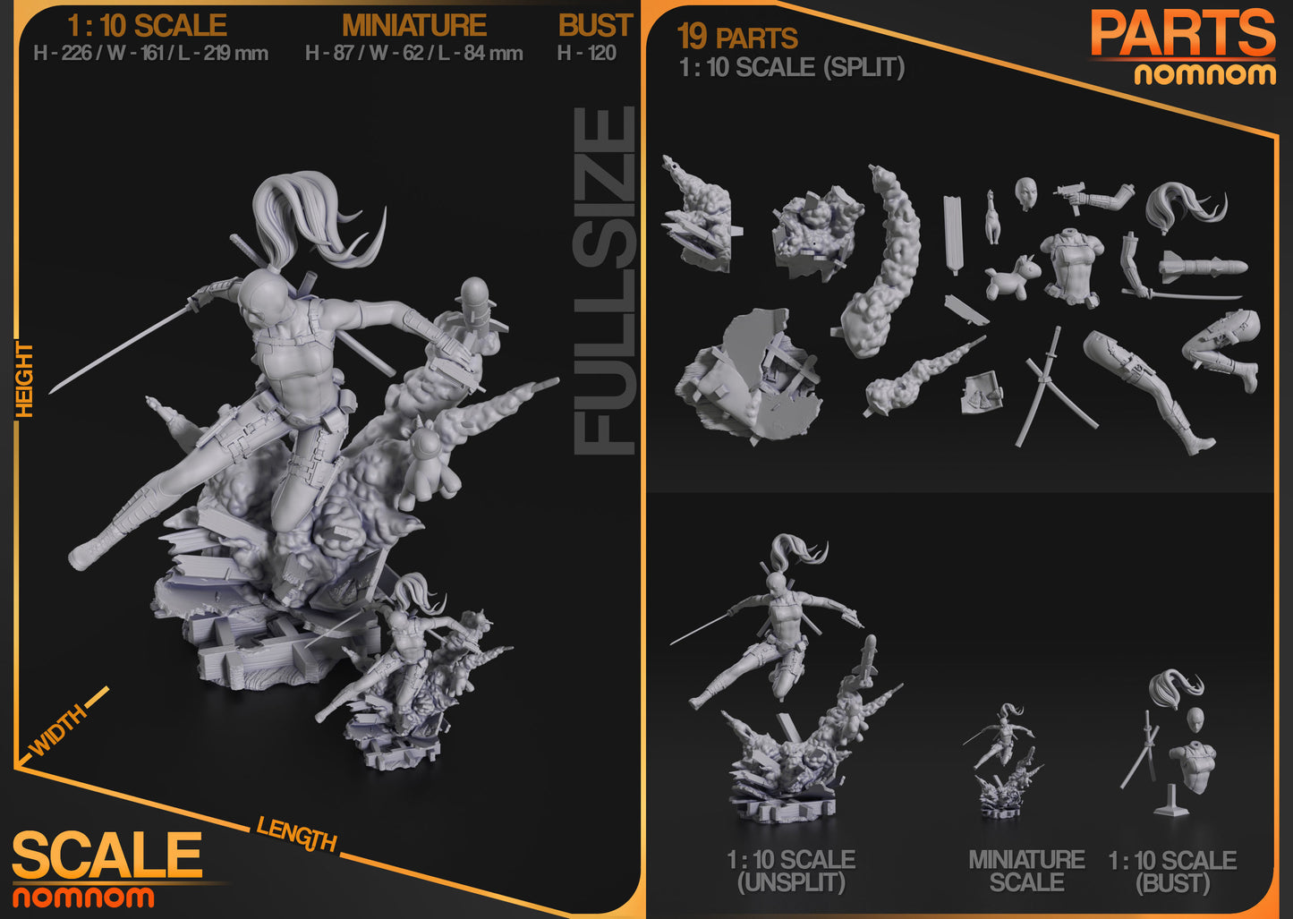 Lady Deadpool | Resin Model or Bust Kit | DIY Deadpool Universe Mercenary