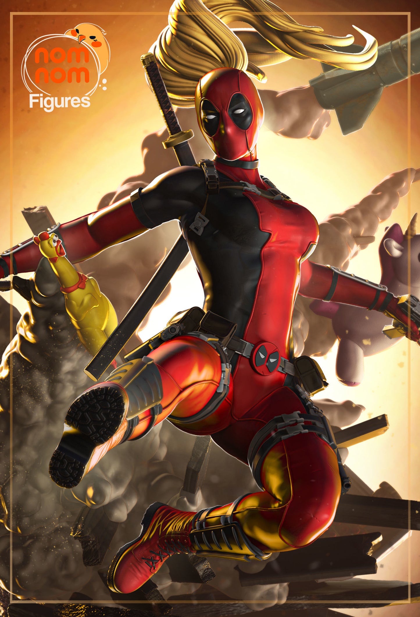 Lady Deadpool | Resin Model or Bust Kit | DIY Deadpool Universe Mercenary