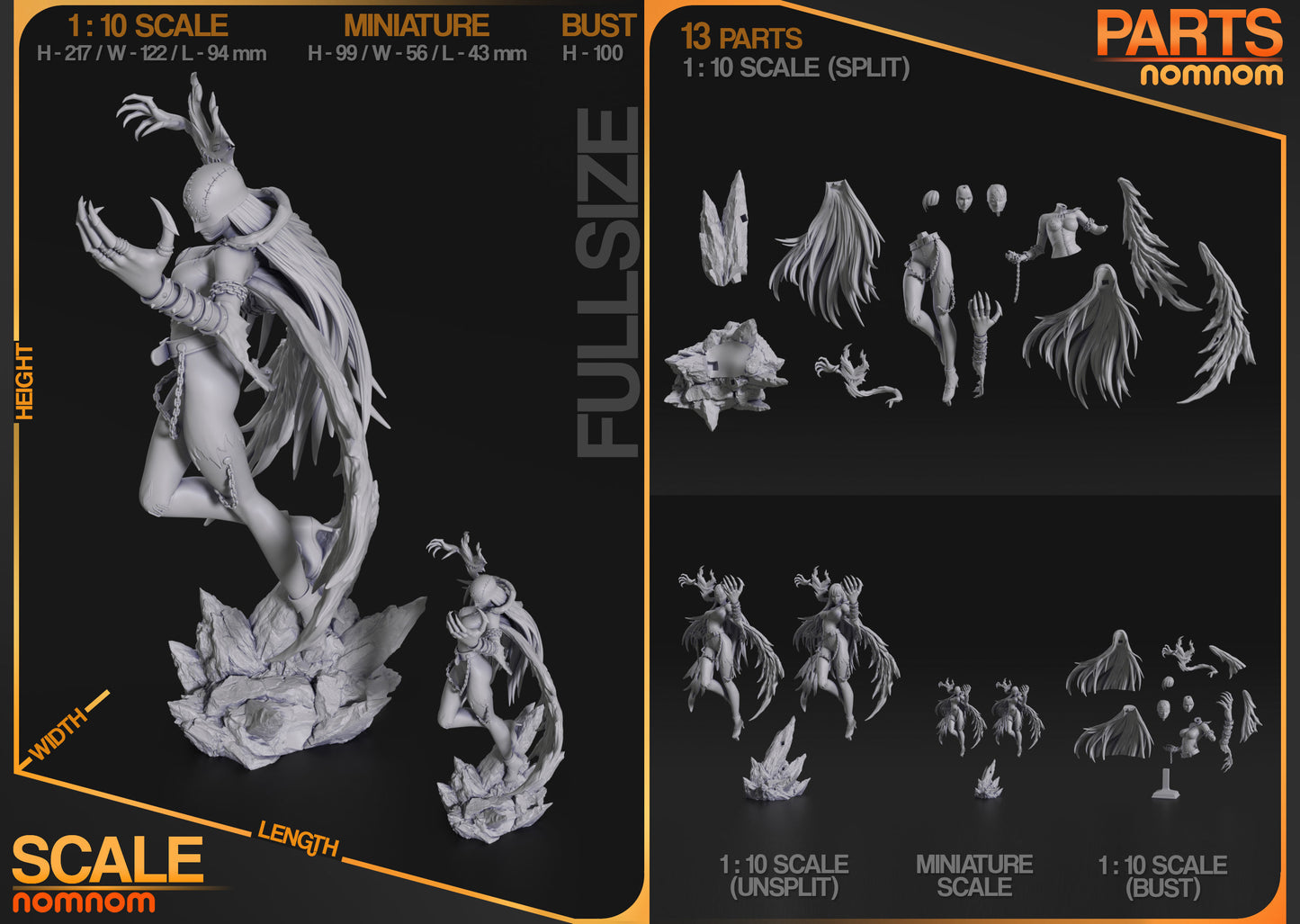 Lady Devimon | Resin Model or Bust Kit | DIY Digimon Dark Angel