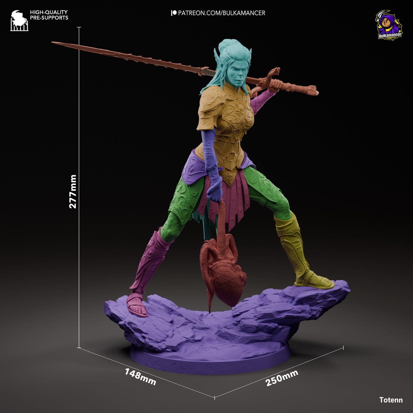 Lae'zel | 11-Inch Resin Model Kit | BG3 Baldur's Gate Githyanki Warrior