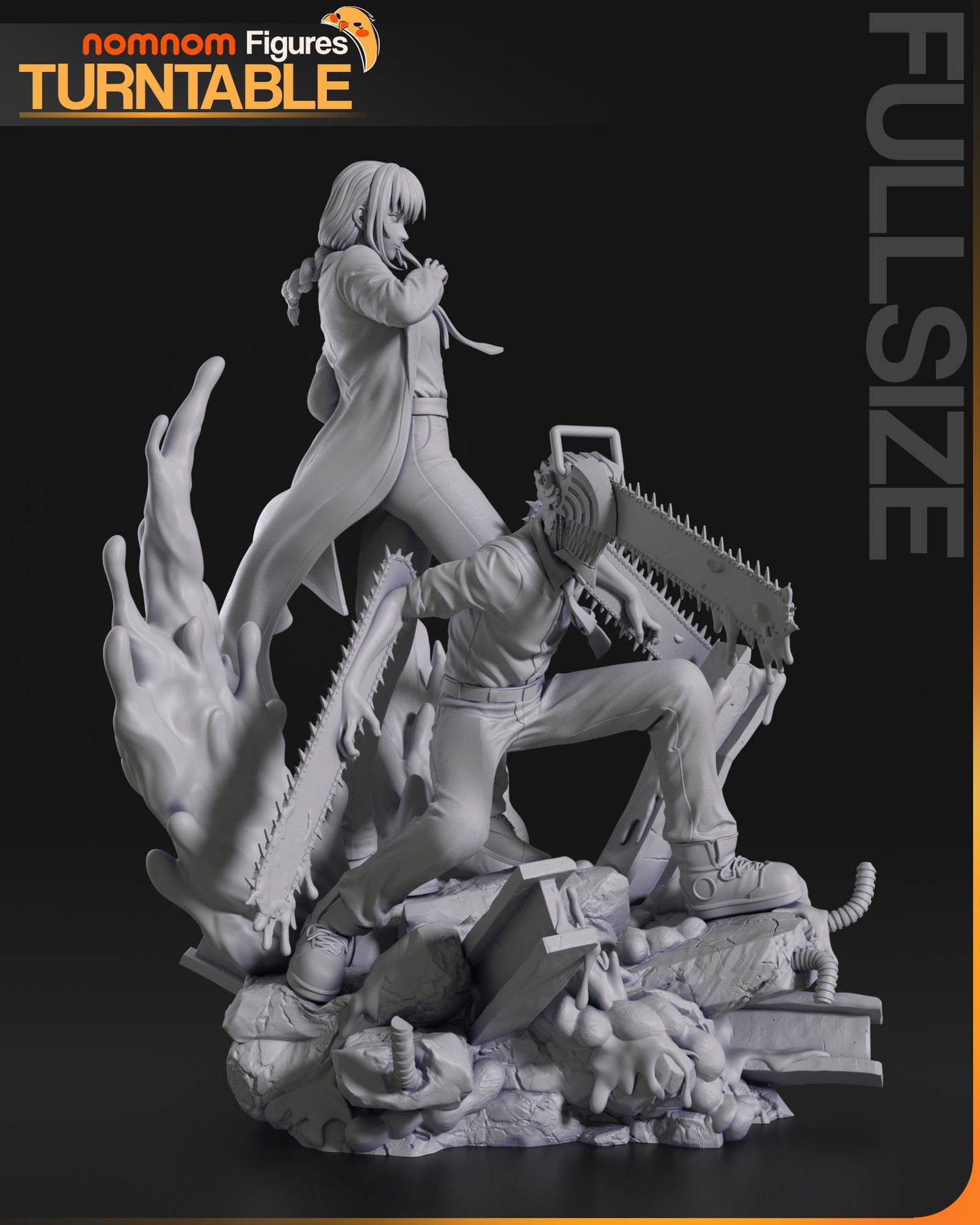 Makima and Denji | Resin Model or Bust Kit | DIY Chainsaw Man Power Duo