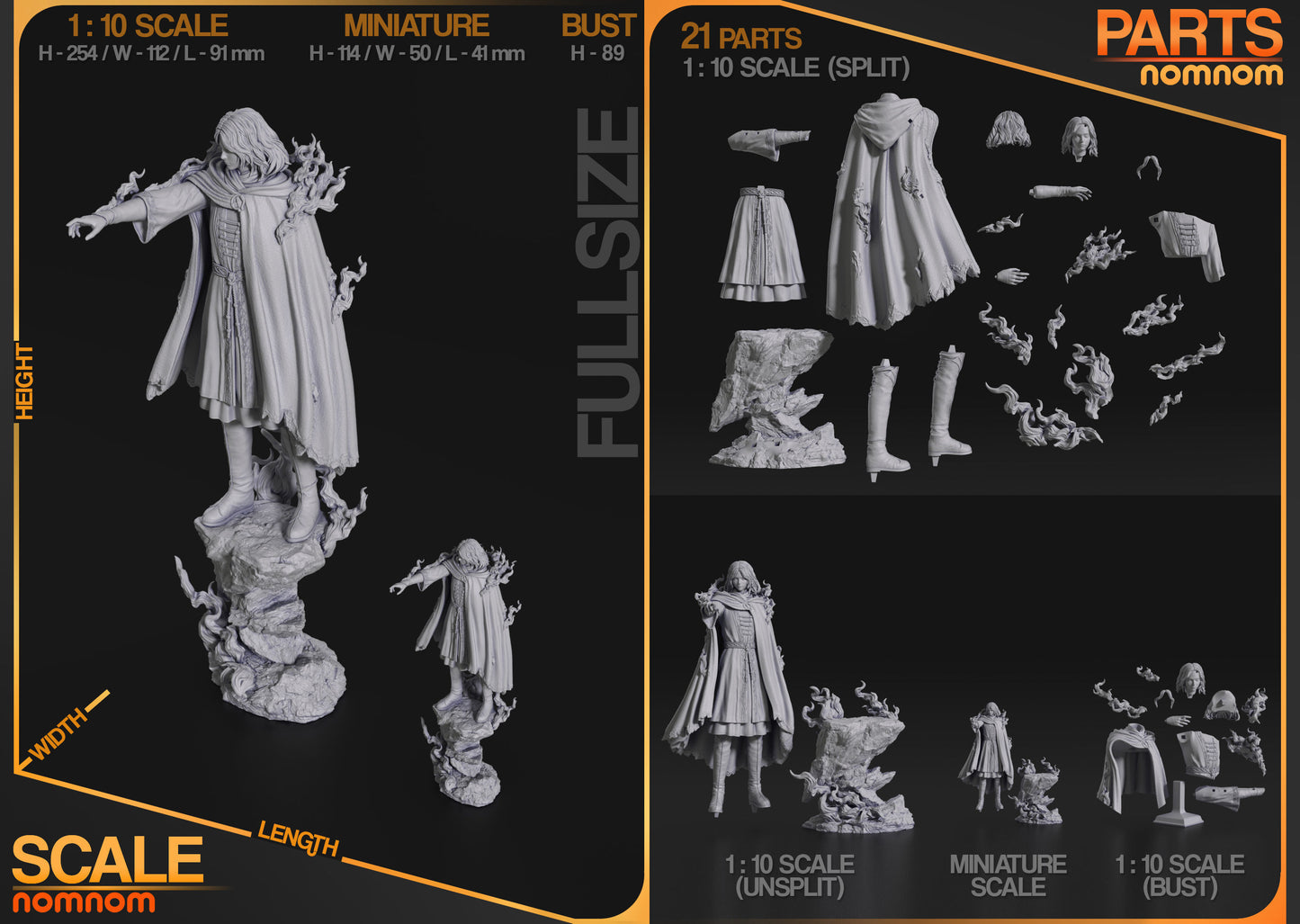 Melina | Resin Model or Bust Kit | DIY Elden Ring Mysterious Guide