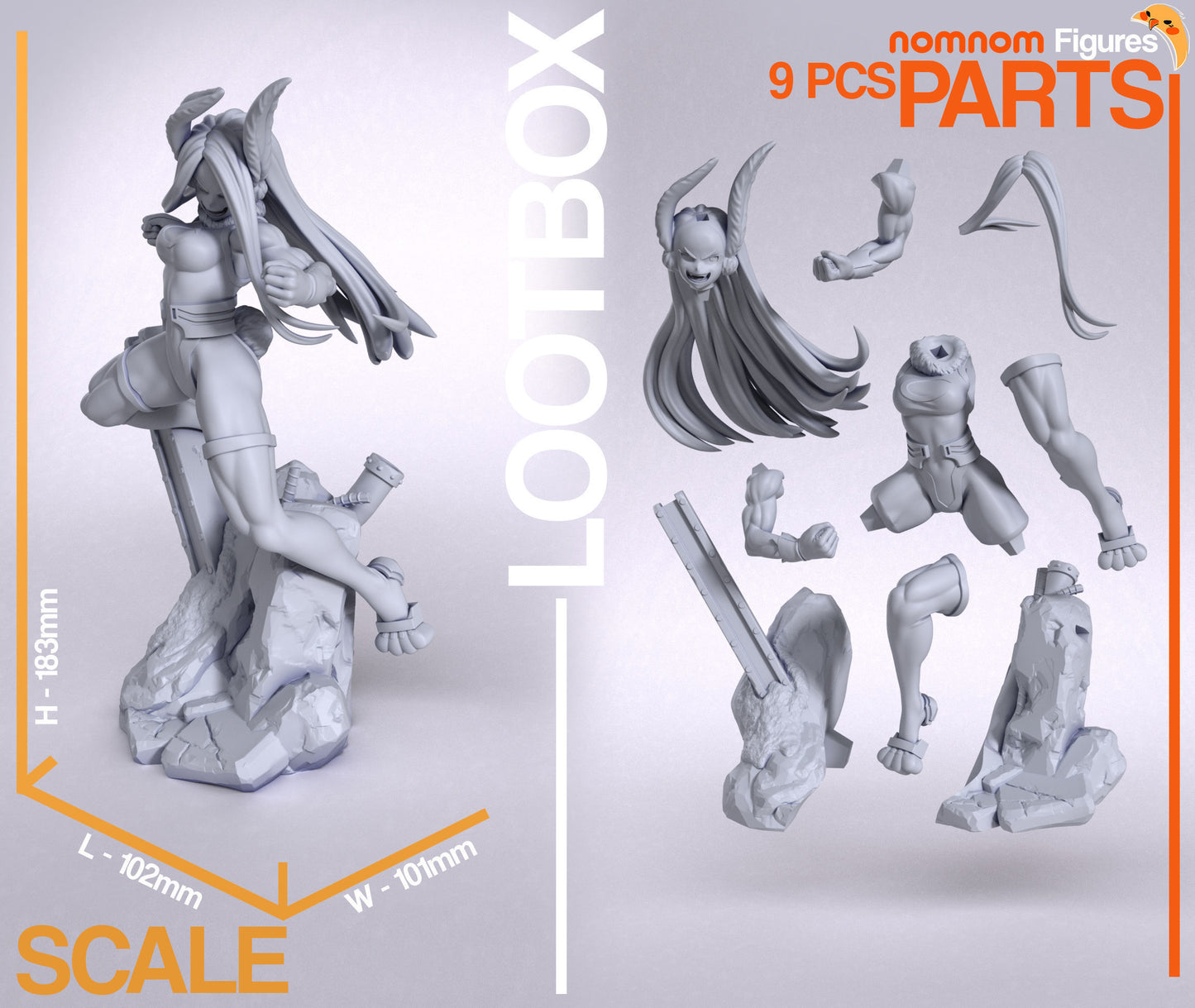 Mirko | 7-Inch Resin Model Kit | DIY My Hero Academia Pro Hero