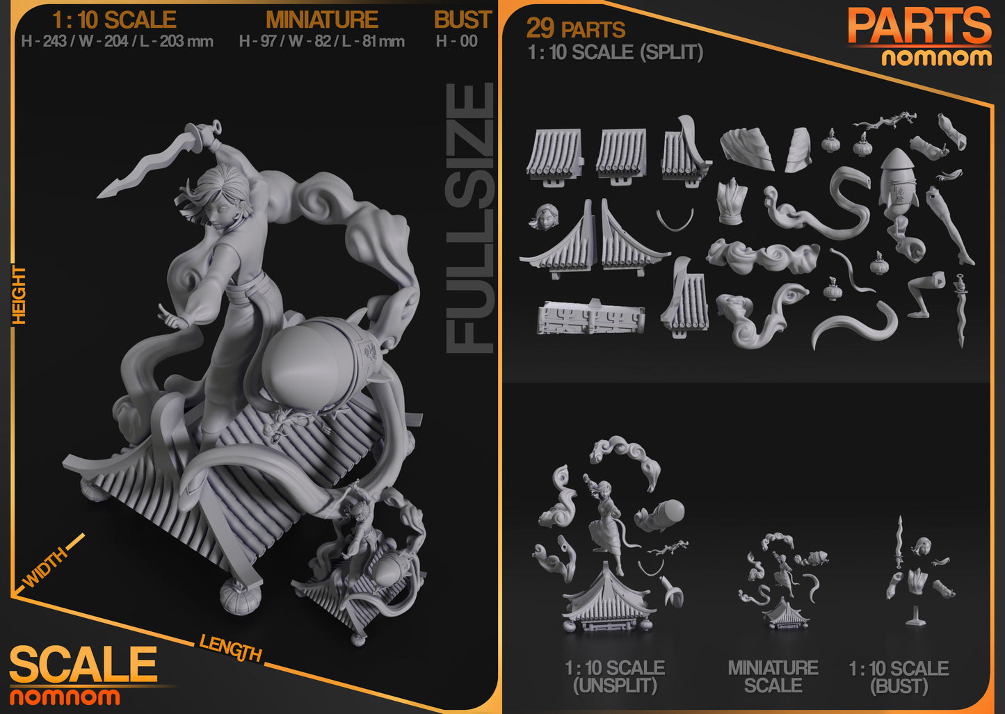 Mulan | Resin Model or Bust Kit | DIY Legendary Warrior with Mushu's Rocket Ride