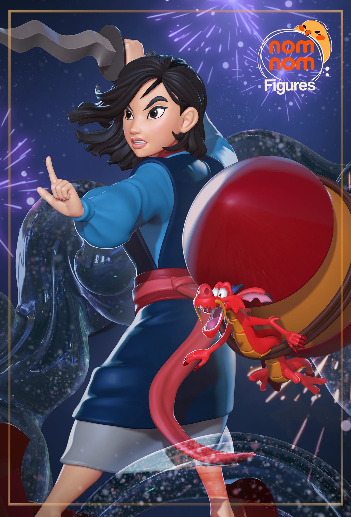 Mulan | Resin Model or Bust Kit | DIY Legendary Warrior with Mushu's Rocket Ride
