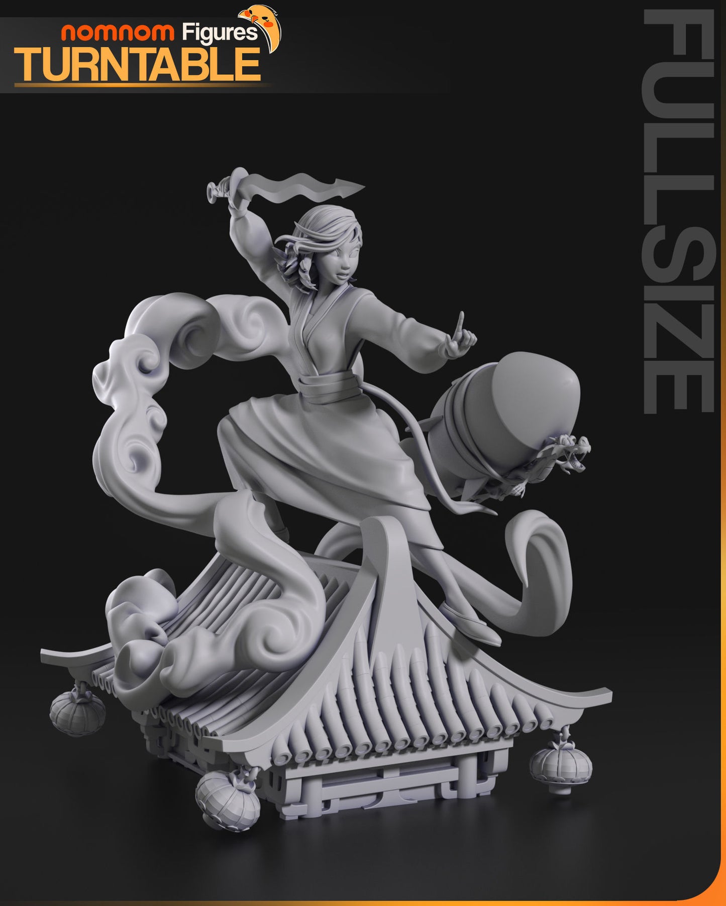 Mulan | Resin Model or Bust Kit | DIY Legendary Warrior with Mushu's Rocket Ride