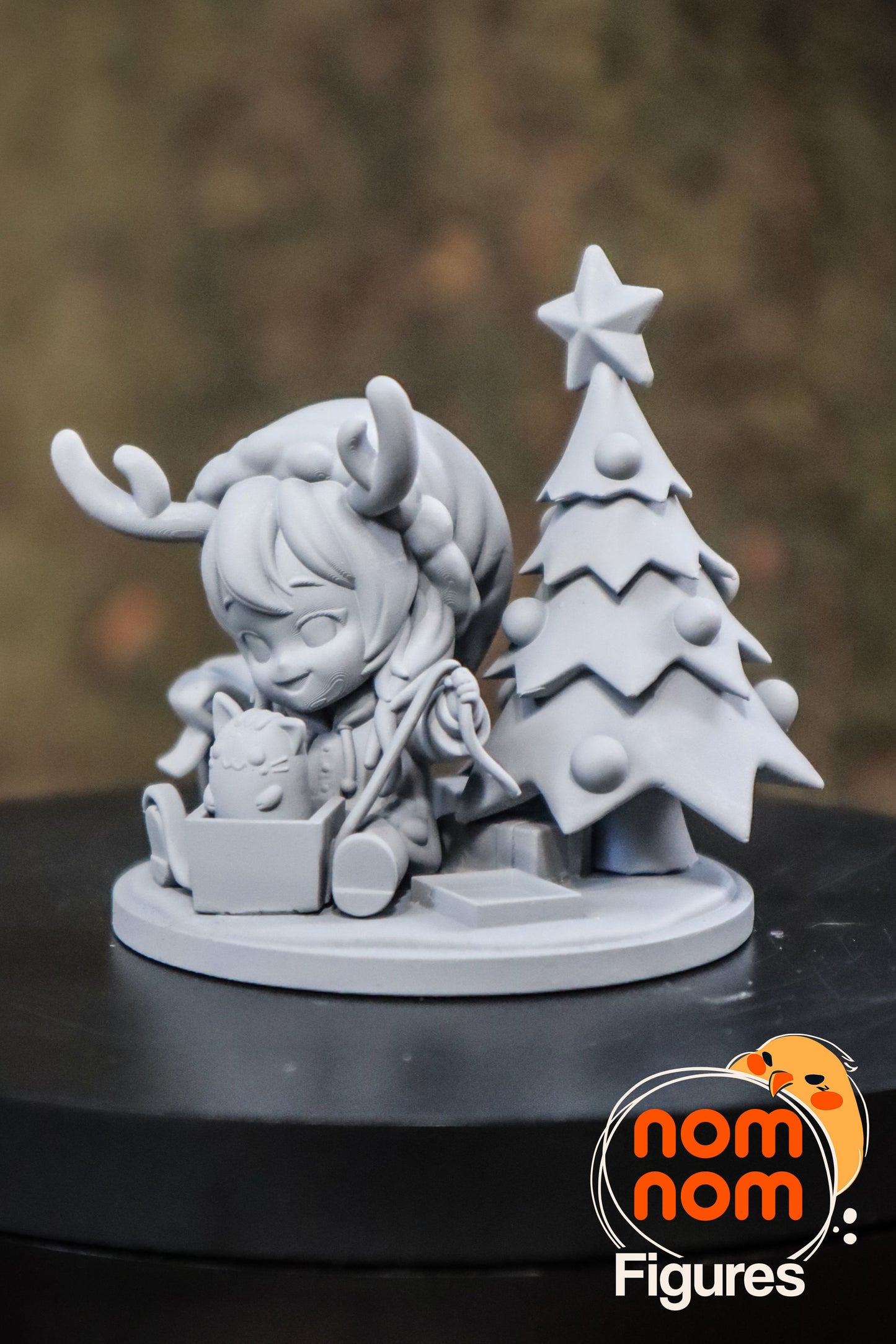 Chibi Nomi | 2.5" Resin Model Kit | DIY Christmas Tree Opening Gifts Scene