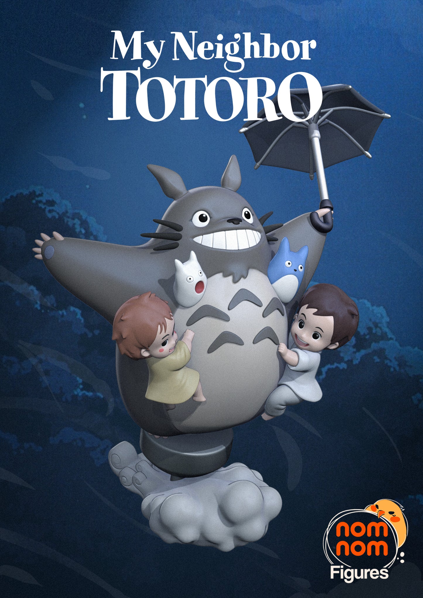 Chibi Totoro | 3" Resin Model Kit | DIY My Neighbor Totoro Flying Moment