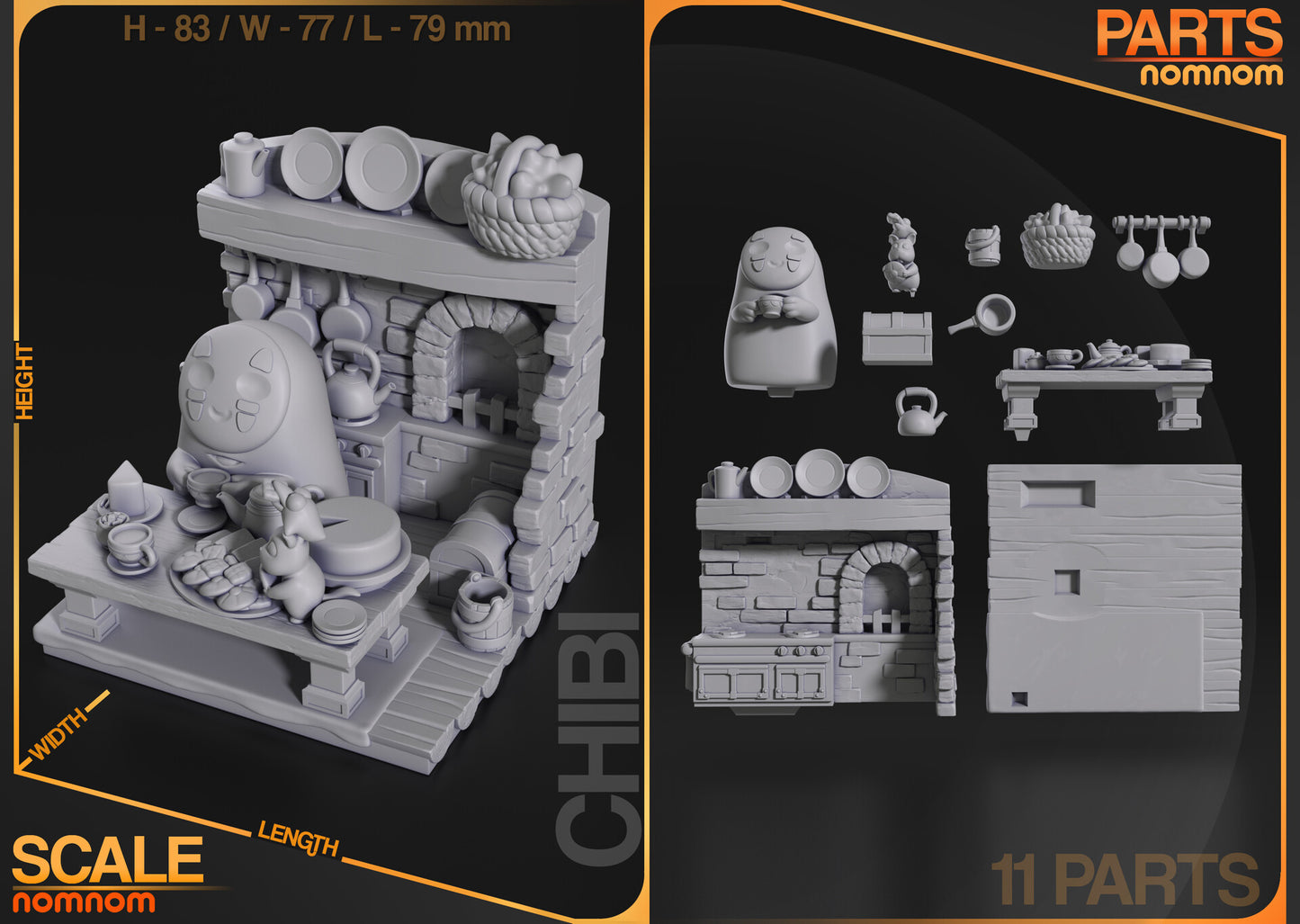 Chibi No-Face | 3-Inch Resin Model Kit | Spirited Away Tea with Kaonashi