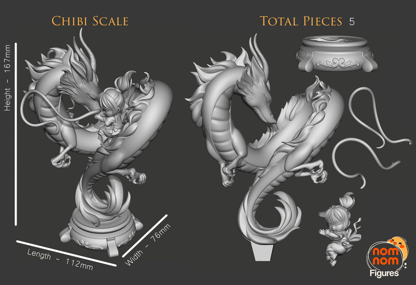 Chibi Chihiro & Haku | 6.5"  Resin Model Kit | DIY Spirited Away | Ghibli Anime Duo