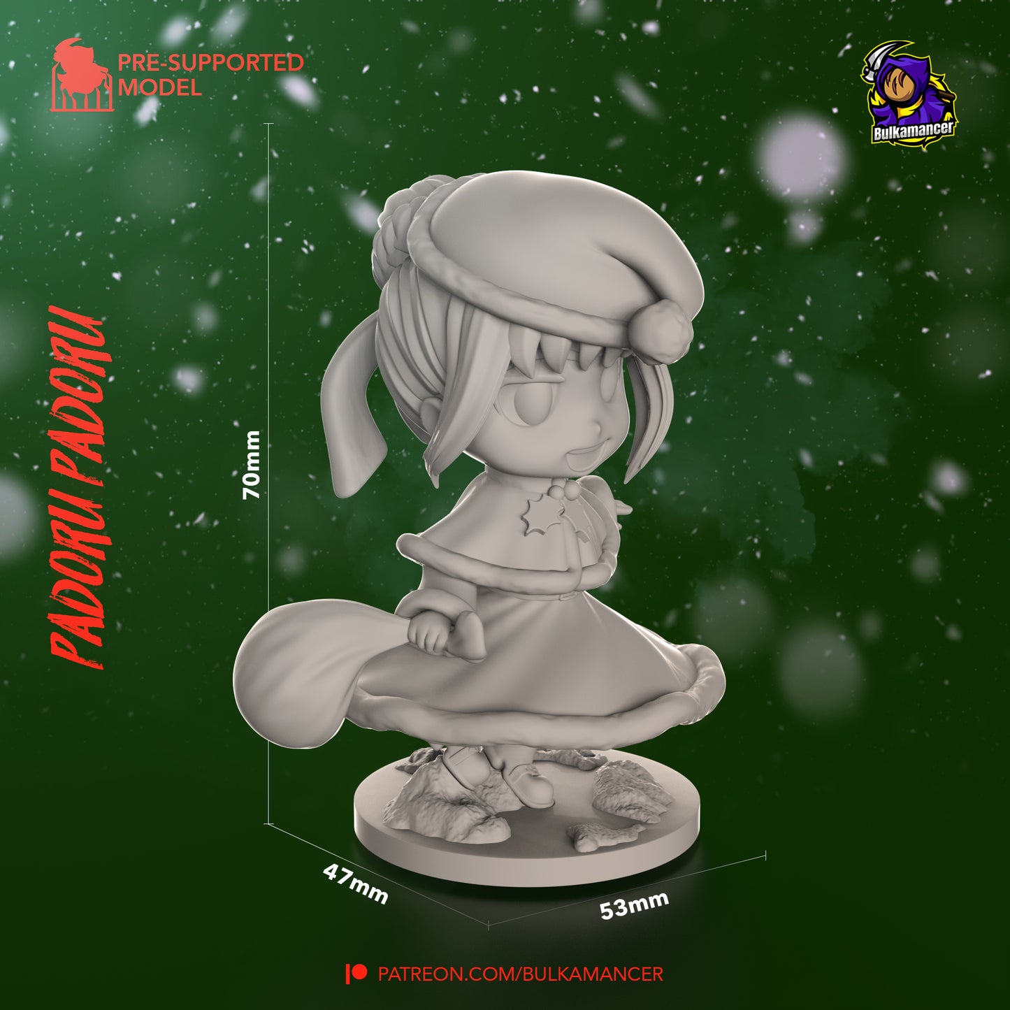 Chibi Padoru | 3-Inch Resin Model Kit | DIY Fate/Extra Christmas Cheer