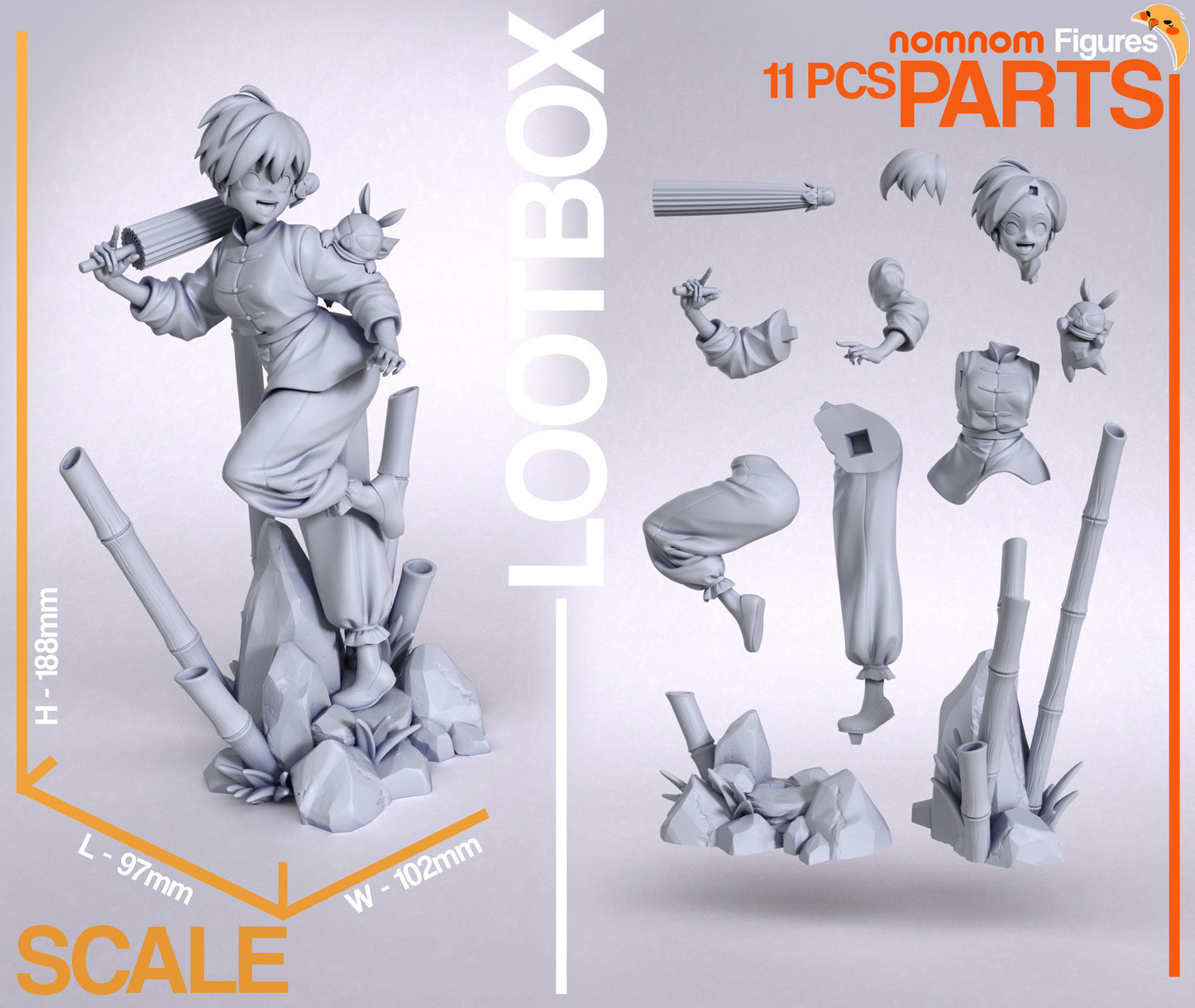 Ranma Saotome | 7.5-Inch Resin Model Kit | DIY Ranma 1/2 Martial Artist