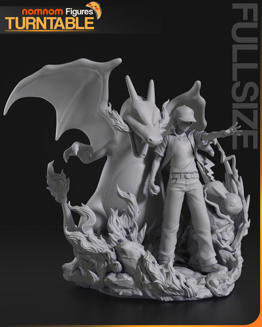 Red | Resin Model or Bust Kit | DIY Pokemon Champion Trainer