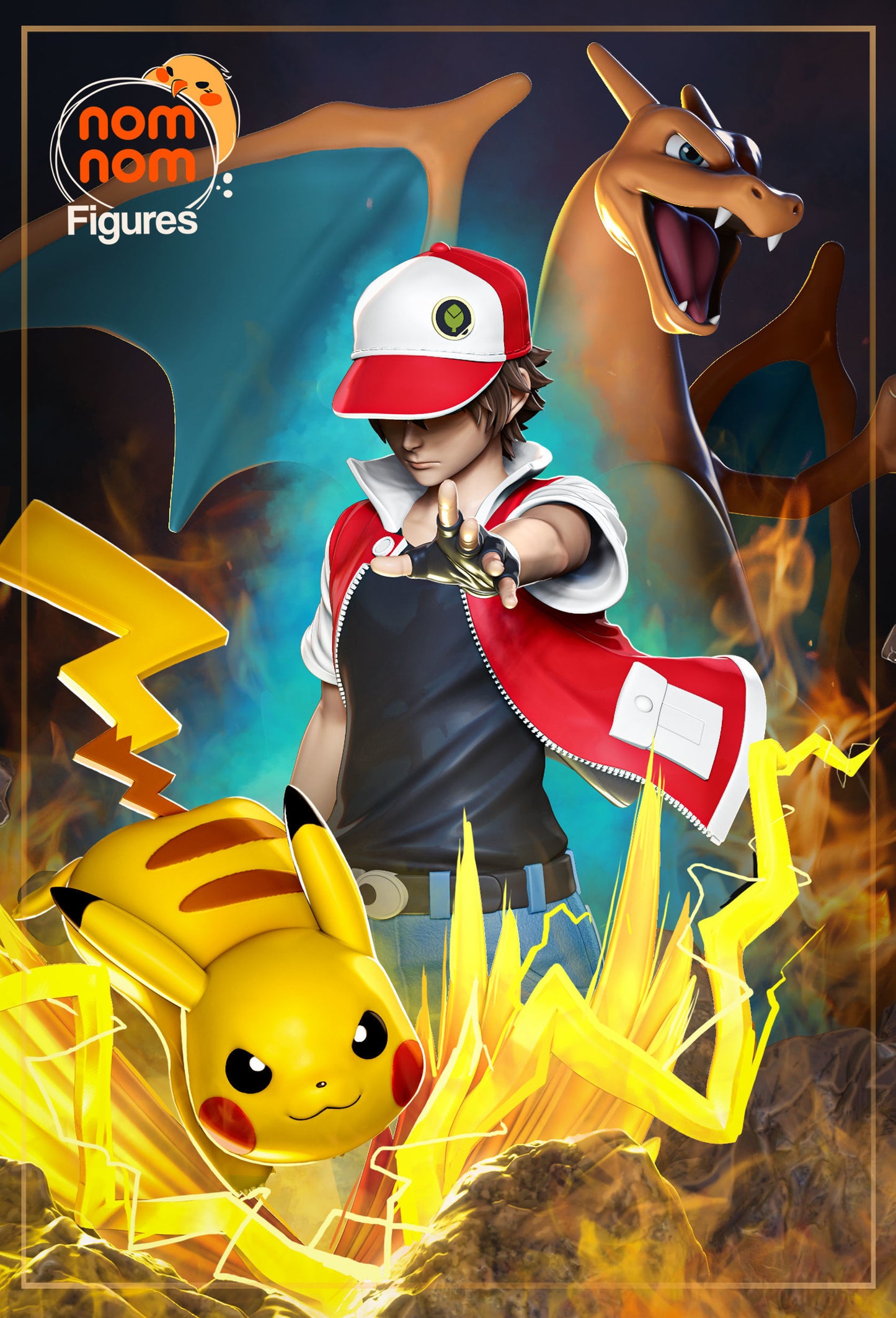 Red | Resin Model or Bust Kit | DIY Pokemon Champion Trainer