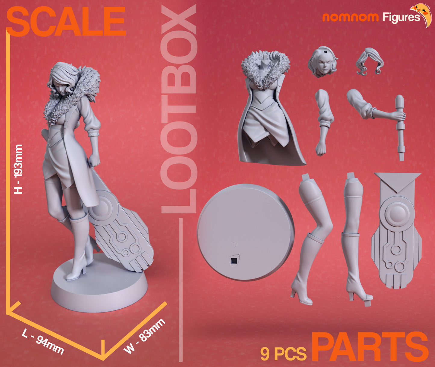 Red | 3-Inch Resin Model Kit | DIY Transistor Silent Songstress