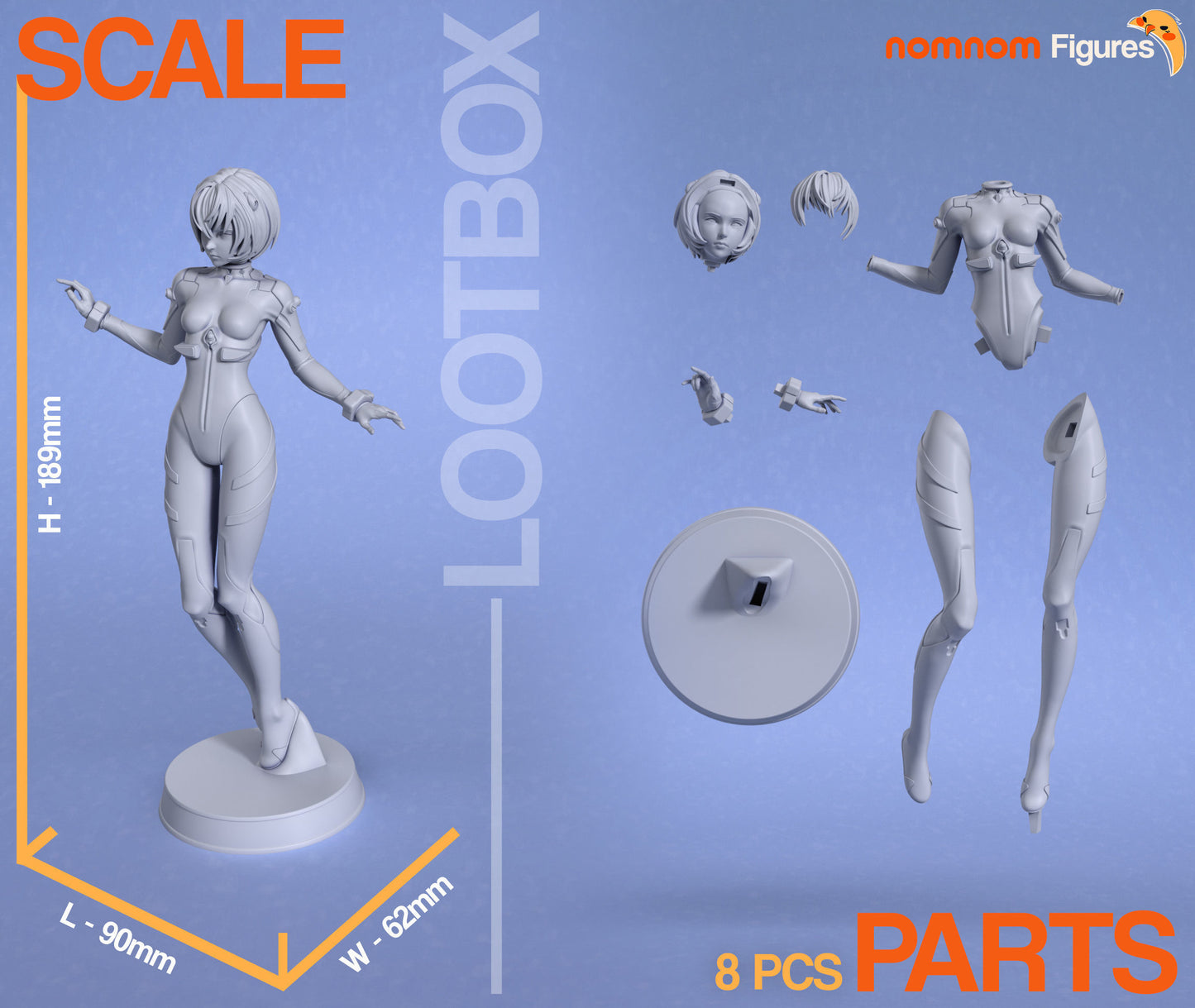 Rei Ayanami | 7.5-Inch Resin Model Kit | DIY Neon Genesis Evangelion Pilot