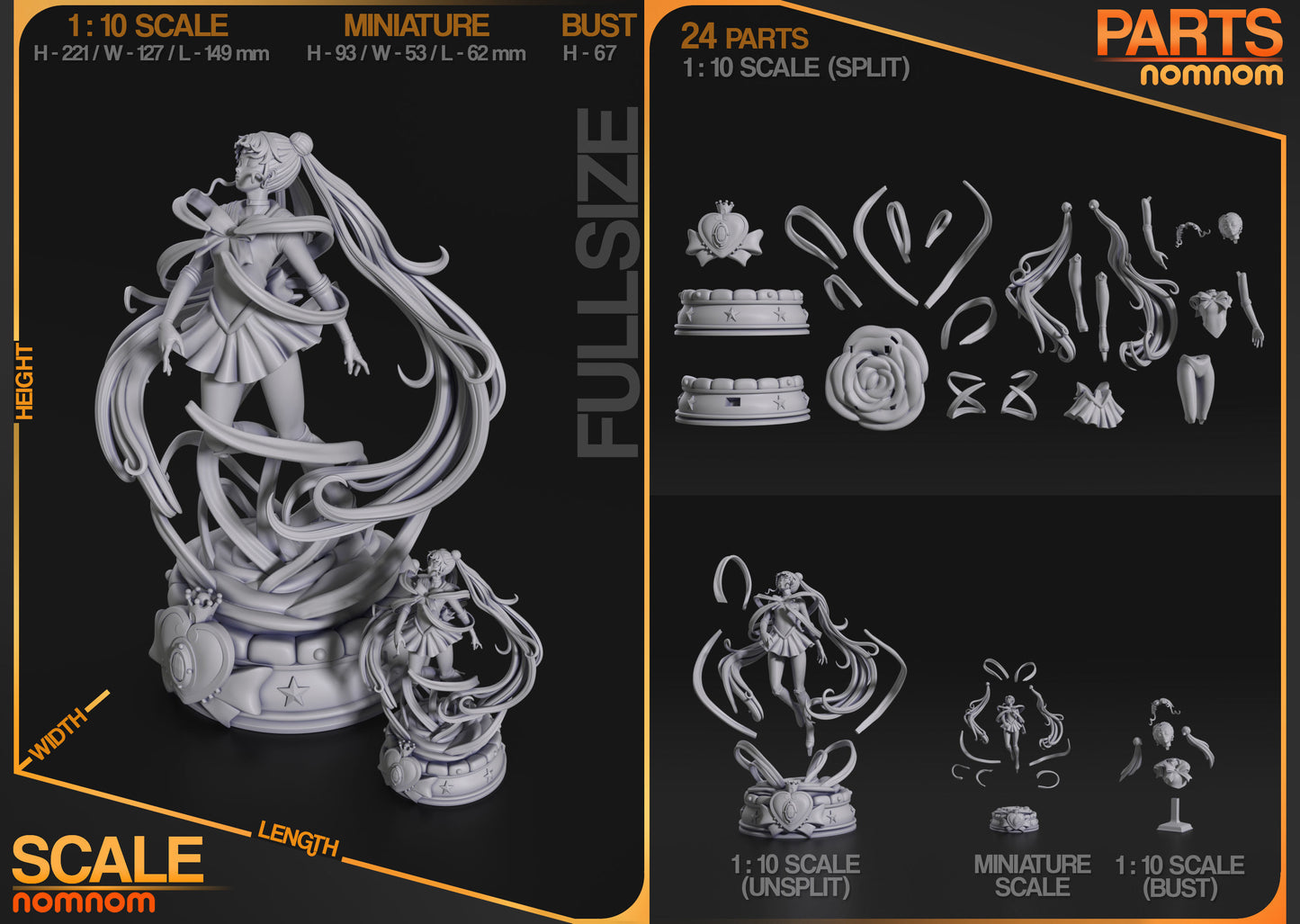 Sailor Moon | Resin Model or Bust Kit | DIY Sailor Moon Guardian of Love and Justice
