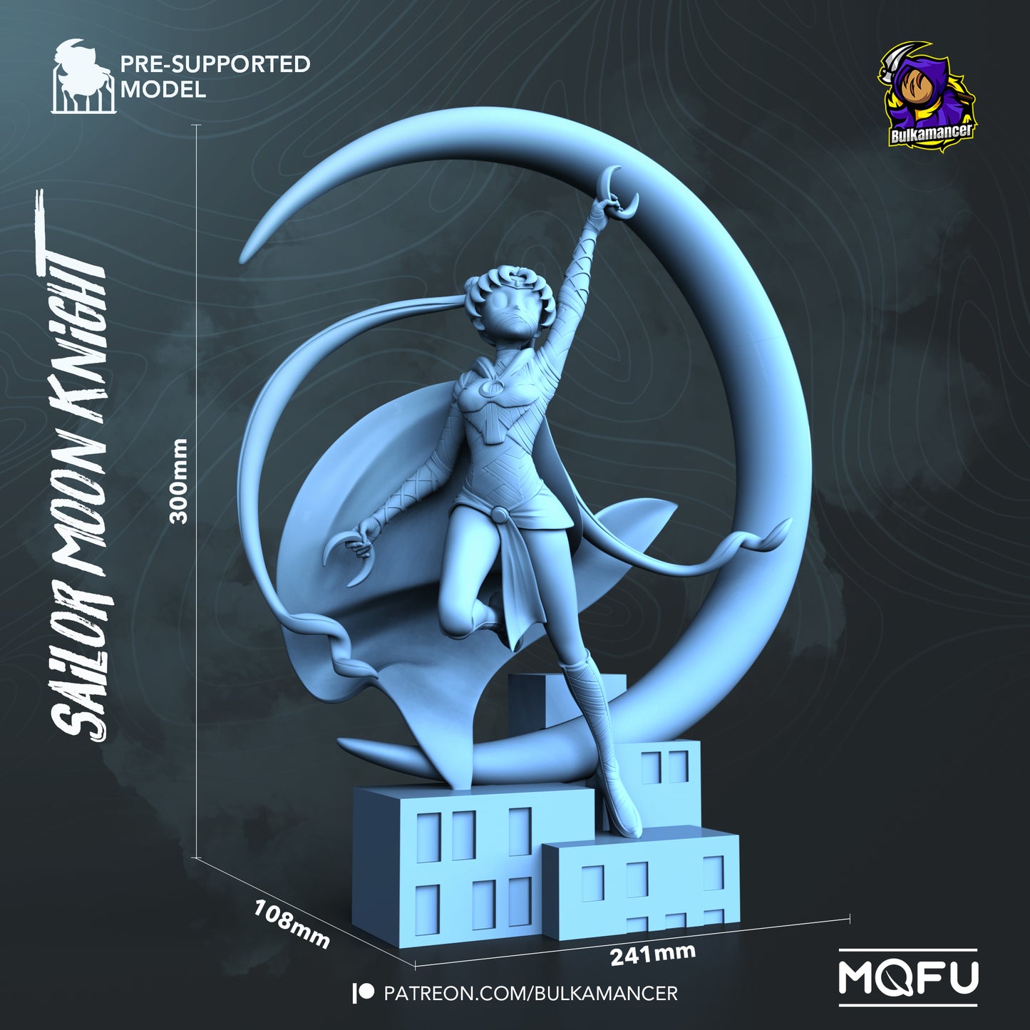 Sailor Moon Knight | 12-Inch Resin Model Kit | DIY Sailor Moon x Moon Knight Crossover