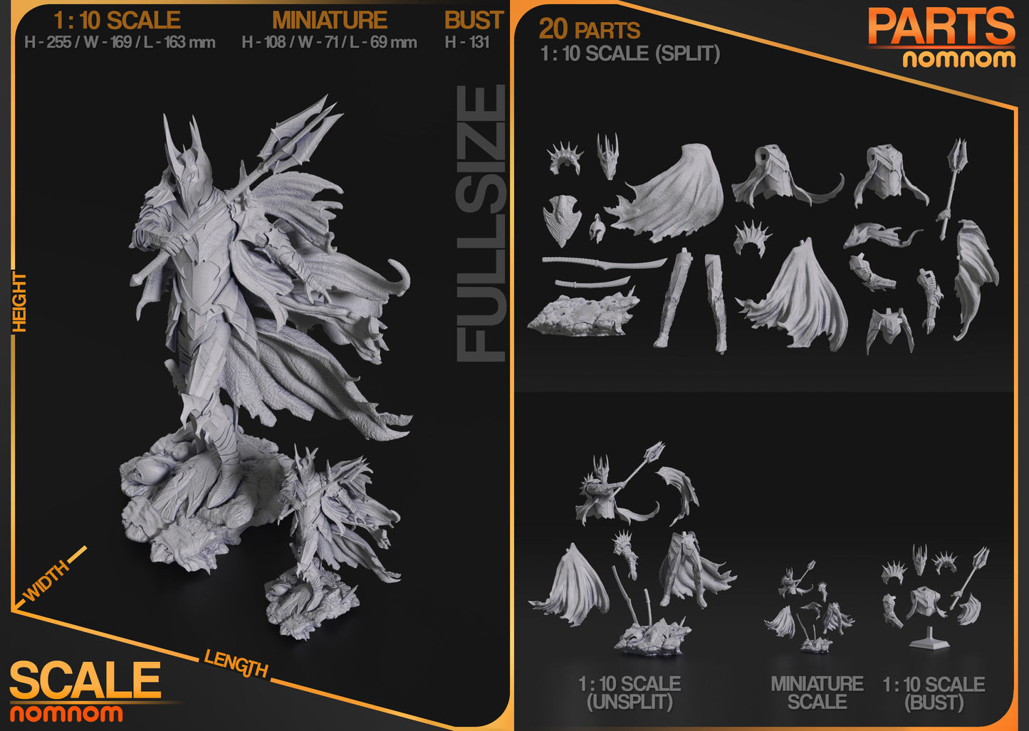 Sauron | Resin Model or Bust Kit | DIY Lord of the Rings Dark Lord