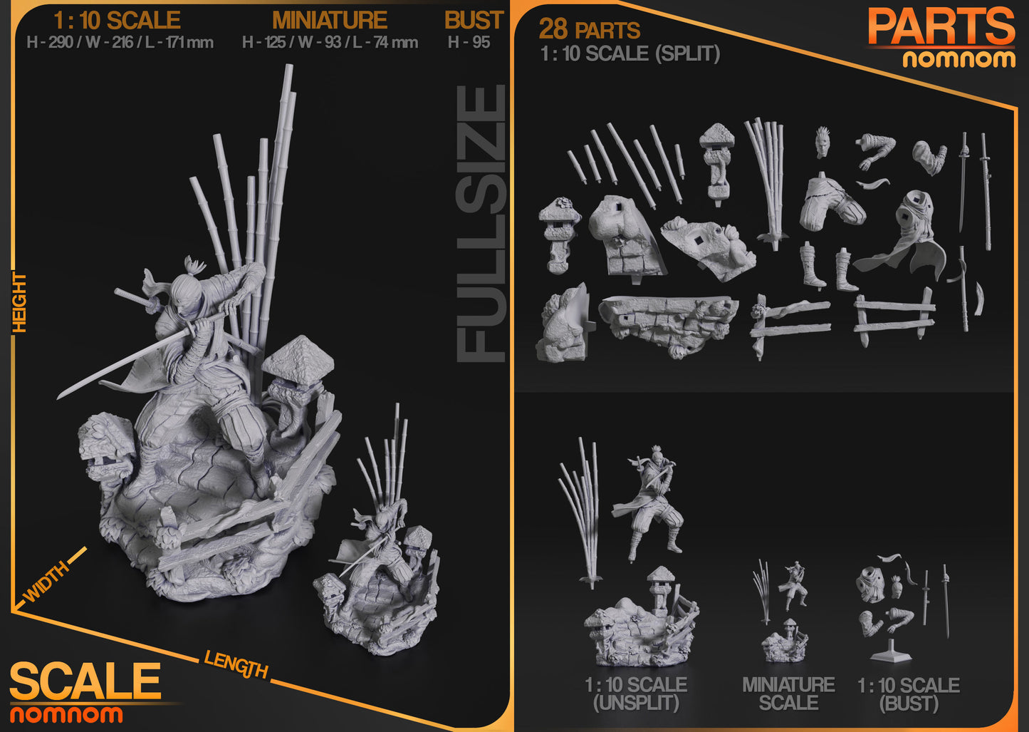Sekiro | Resin Model or Bust Kit | DIY Sekiro: Shadows Die Twice Warrior