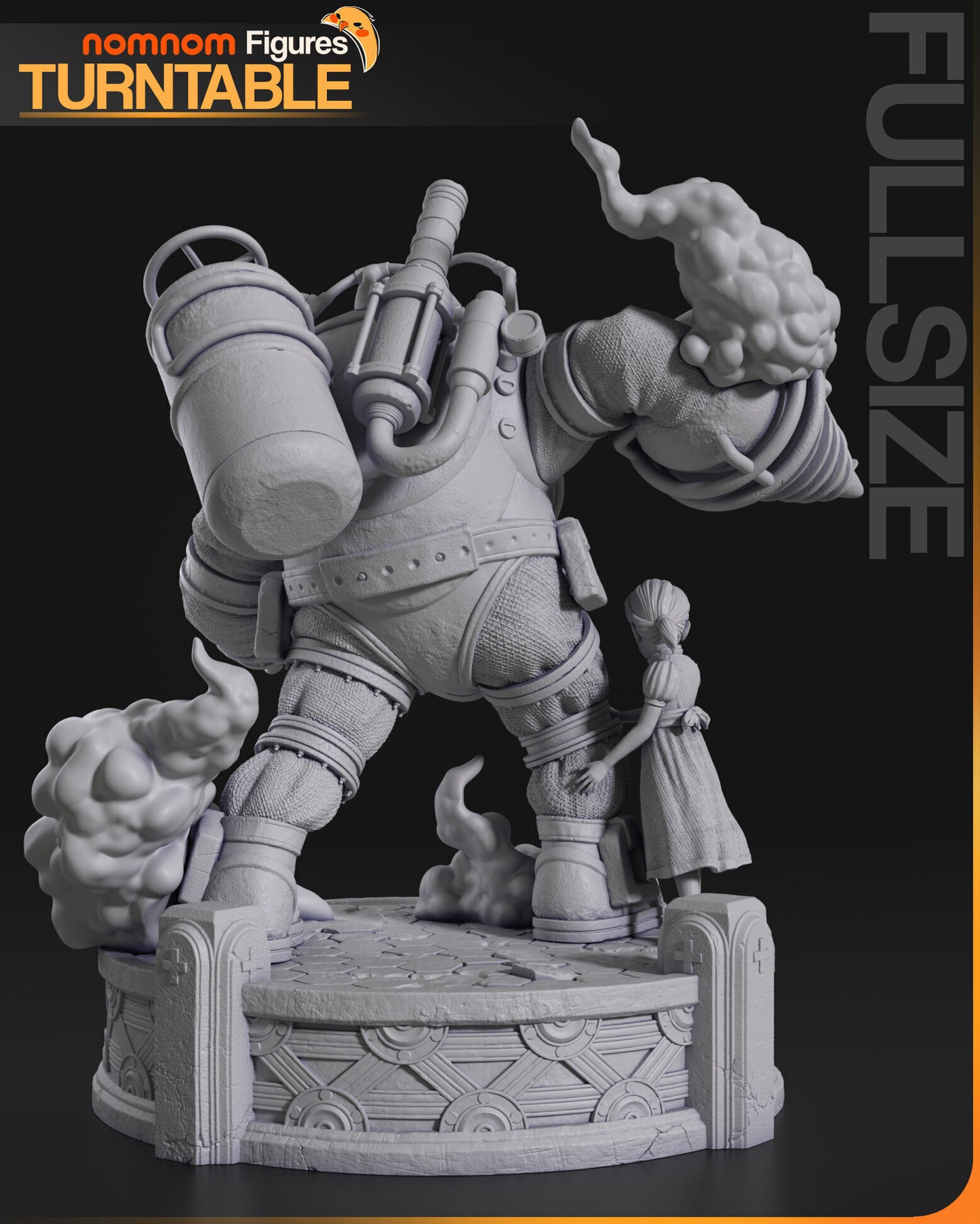Big Daddy Bouncer & Little Sister | Resin Model or Bust Kit | DIY BioShock Scene