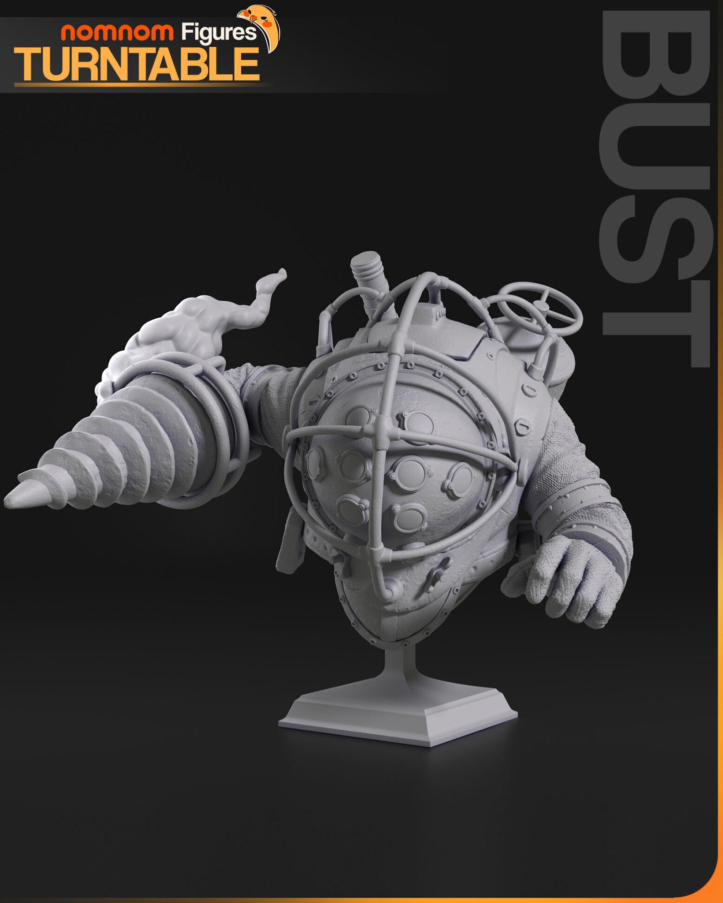 Big Daddy Bouncer & Little Sister | Resin Model or Bust Kit | DIY BioShock Scene