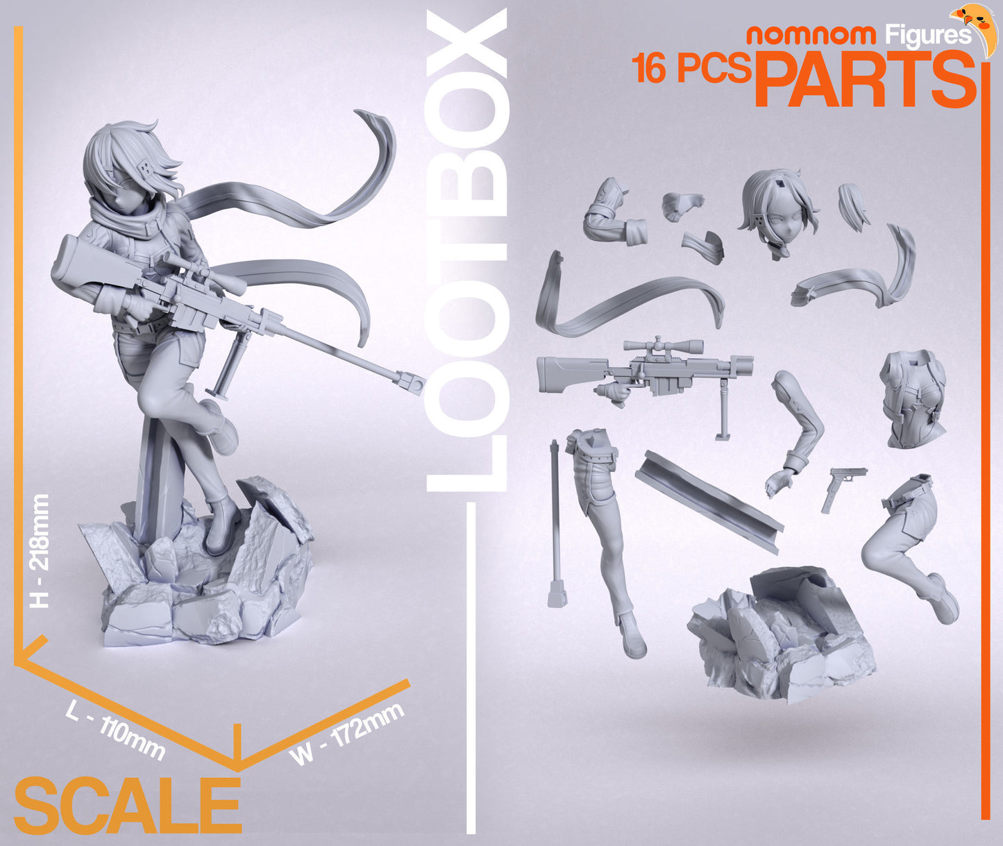 Sinon | 8.5-Inch Resin Model Kit | DIY Sword Art Online Sniper
