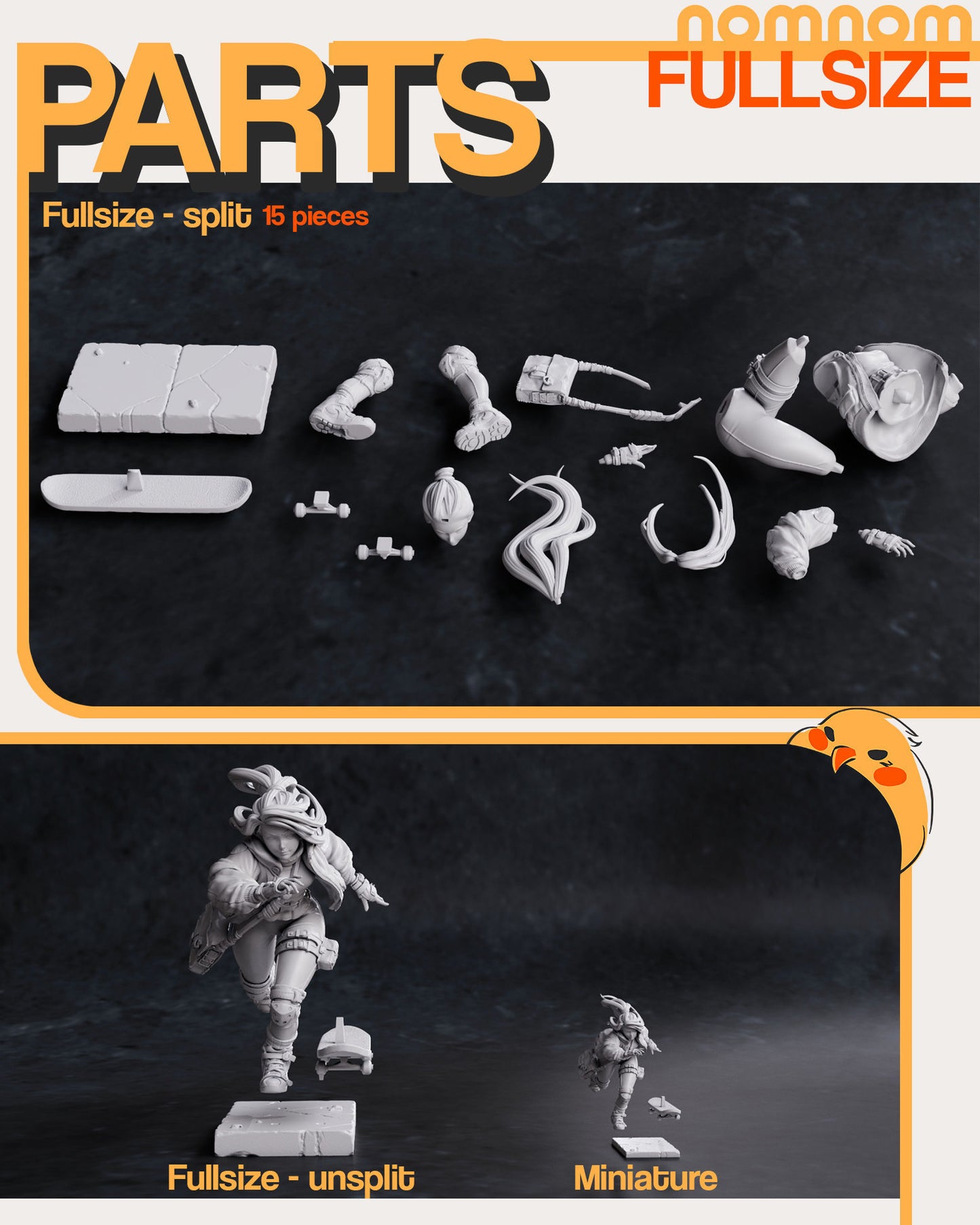 Slink the Skatergirl | 6-Inch Resin Model Kit | DIY Urban Sports Skate Scene