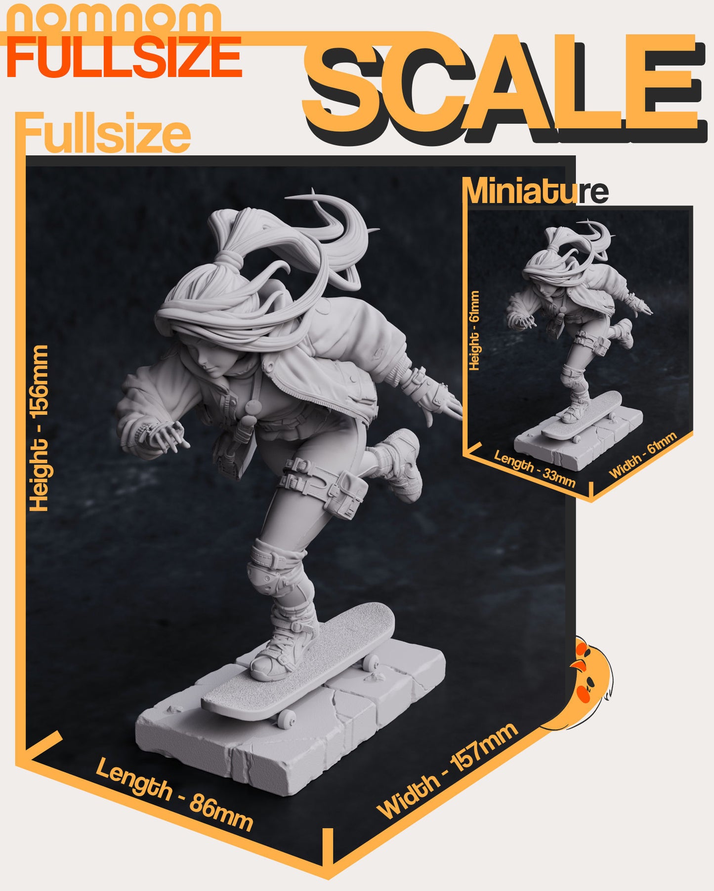 Slink the Skatergirl | 6-Inch Resin Model Kit | DIY Urban Sports Skate Scene