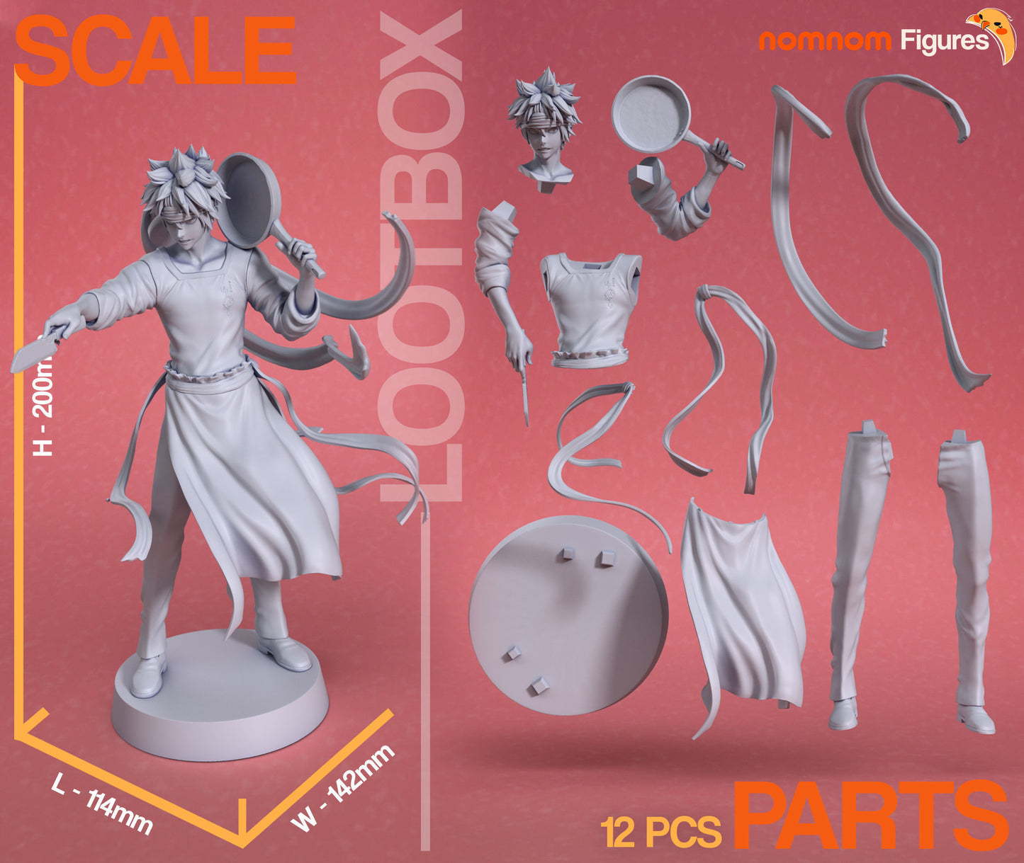 Soma Yukihira | 9-Inch Resin Model Kit | DIY Shokugeki no Soma Culinary Prodigy
