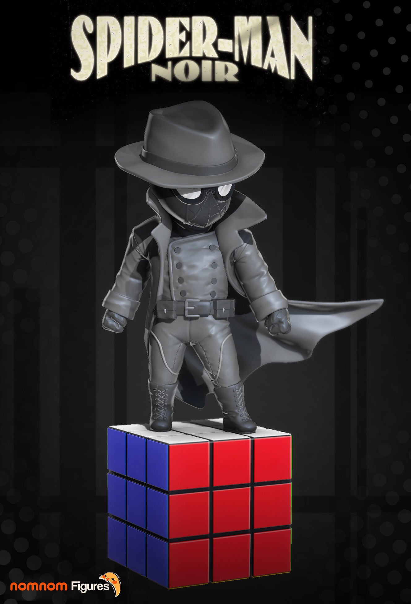 Chibi Spider-Man Noir | 2.5-Inch Resin Model Kit | DIY Spider-Verse