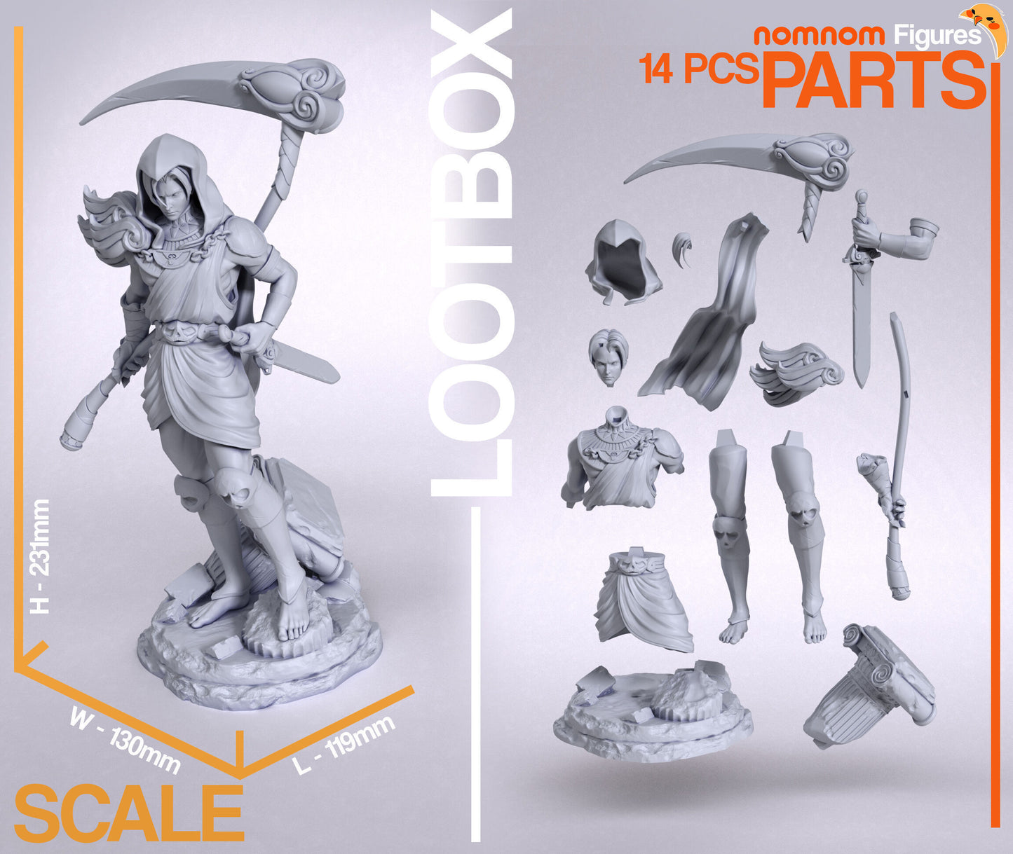 Thanatos | 9-Inch Resin Model Kit | DIY Hades God of Death