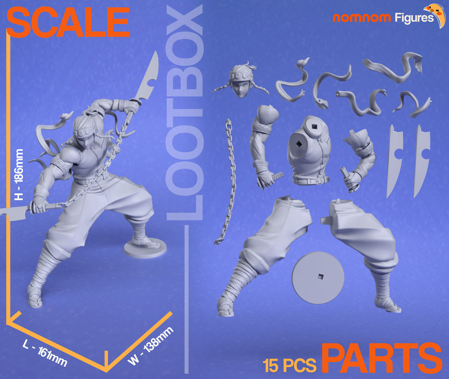 Uzui Tengen | 7.5-Inch Resin Model Kit | DIY Demon Slayer Sound Hashira