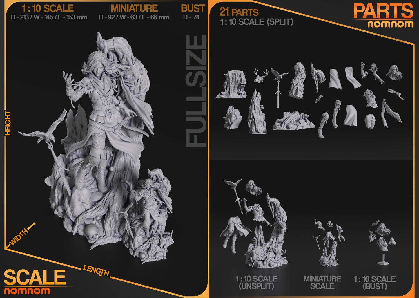 Yennefer of Vengerberg | Resin Model or Bust Kit | DIY The Witcher Sorceress