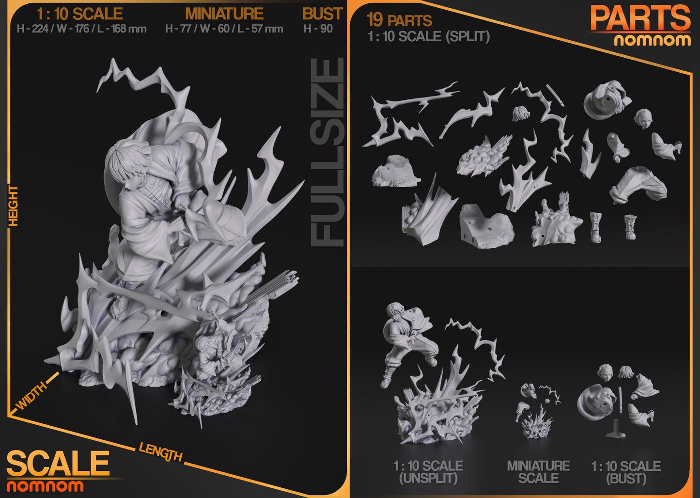 Zenitsu Agatsuma | Resin Model or Bust Kit | DIY Demon Slayer Thunder Breather