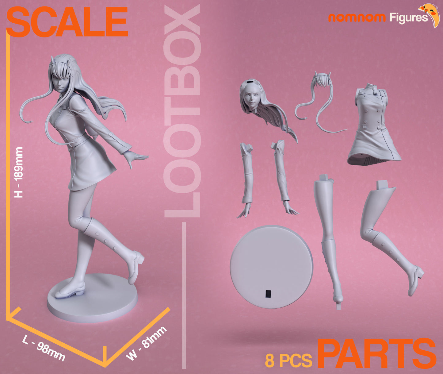 Zero Two | 7.5-Inch Resin Model Kit | DIY Darling in the FRANXX Elite Pilot